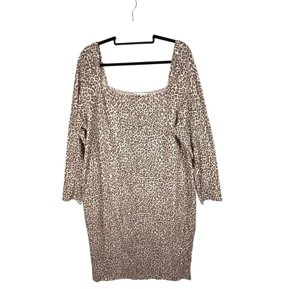 ASOS Curve Animal Print Long Dress Long Sleeves‎ Women’s Plus Size 24 - Picture 1 of 10